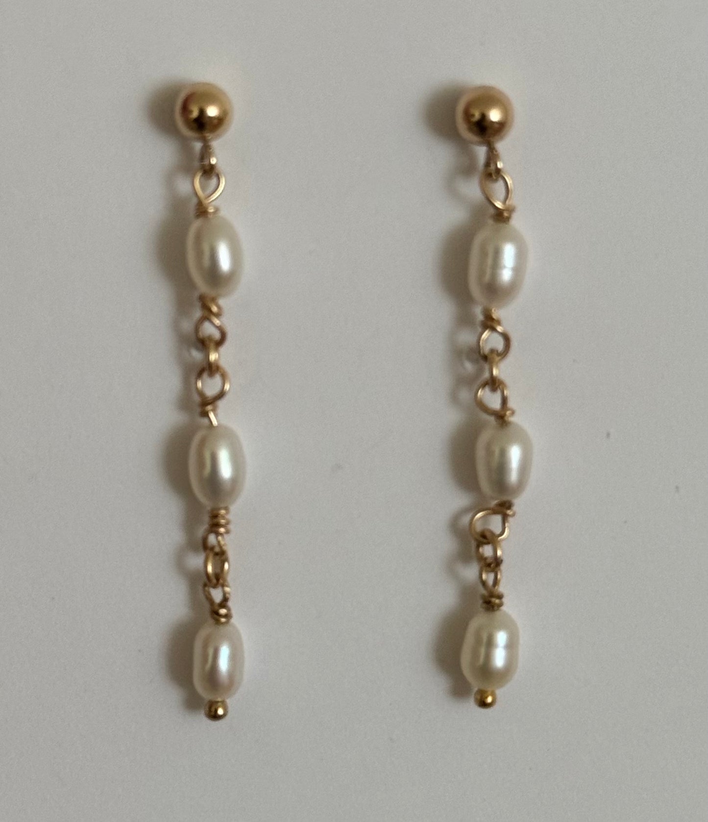 Sofia Three Pearl Drop Earrings