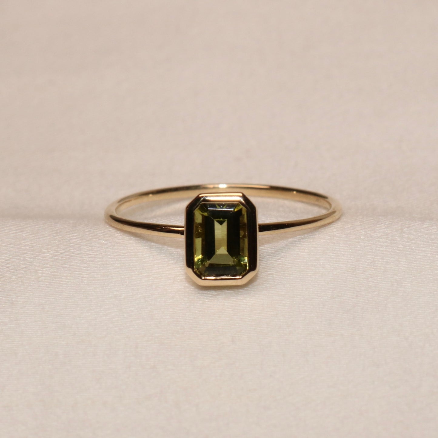 Peridot Bezel-Set Ring